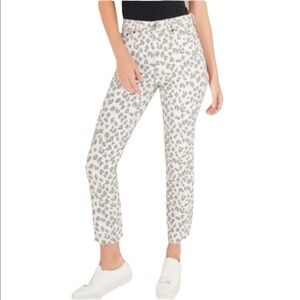 Abercrombie & Fitch Leopard Print Mom Jeans High Rise Sz 27 Short